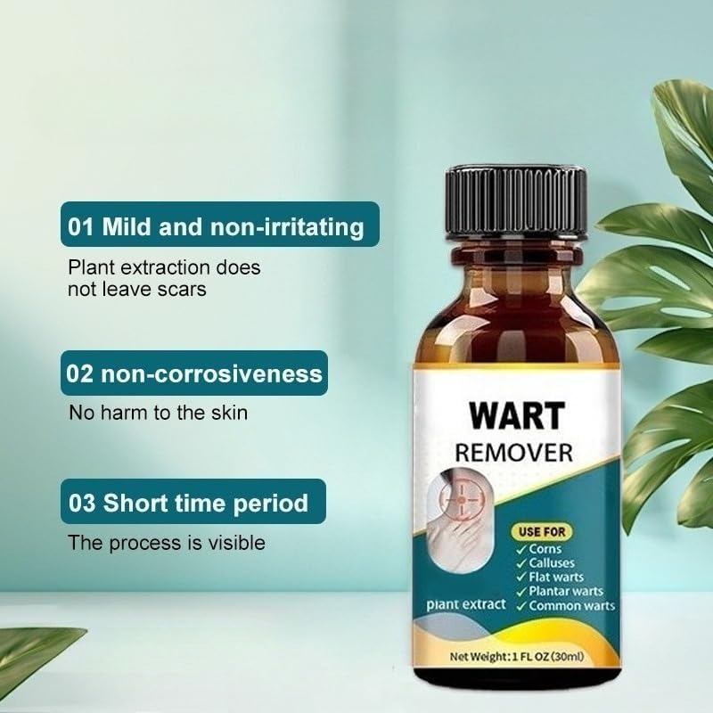 Skin Wart Removal for Face & Body - Wart Remover Serum, Express Acting Removal for Plantar, Common & Flat Wart, Gentle Formula, Suitable for Sensitive Skin(1FL.OZ/30ML) - Image 3