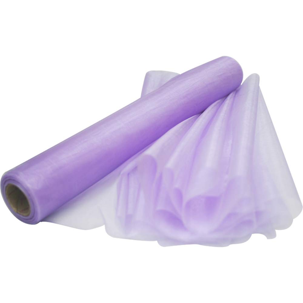 Time to Sparkle 3PCS 26M x 29cm Sheer Organza Roll Sash Fabric Table Runner Sashes Chair Cover Bows Swags Wedding Party (Lavender) โ image 1
