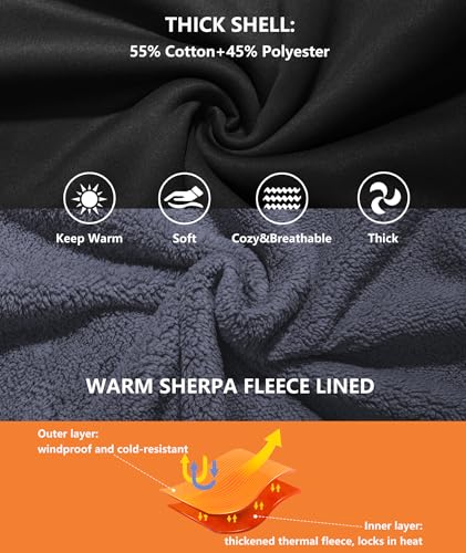 Image of GEEK LIGHTING Men's Fleece-Lined Zip Up Hoodie, Thick Hooded Jacket Winter Warm Athletic Sweatshirt