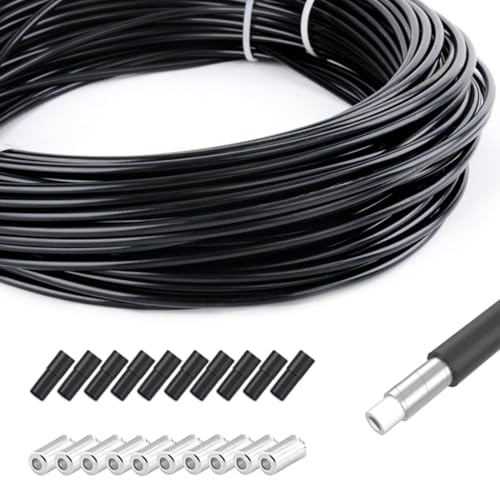 TAPKUA Fahrrad Schlauch 10 Meter Bremszughülle Ø5mm für Mountainbike Rennrad Ersatz Kabel, Außenhülle mit Endkappen