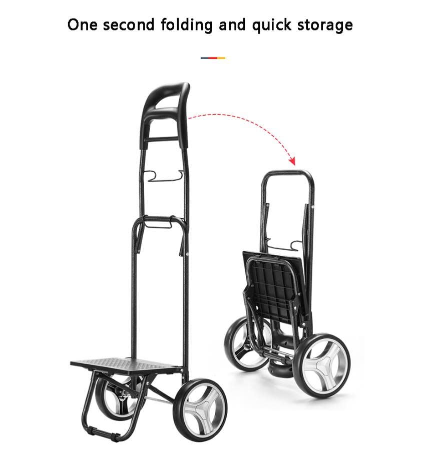 Leichte 2 Räder zusammenklappbare Einkaufstrolley,Einkaufswagen mit reflektierenden Streifen,wasserdicht strapazierfähig… – Bild 4