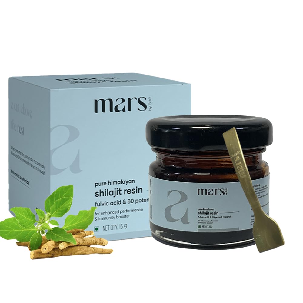 mars Pure Himalayan Shilajit/Shilajeet Resin - 15g | Guaranteed 75%+ Fulvic Acid | Enhance Strength, Stamina & Immunity | 100% Ayurvedic