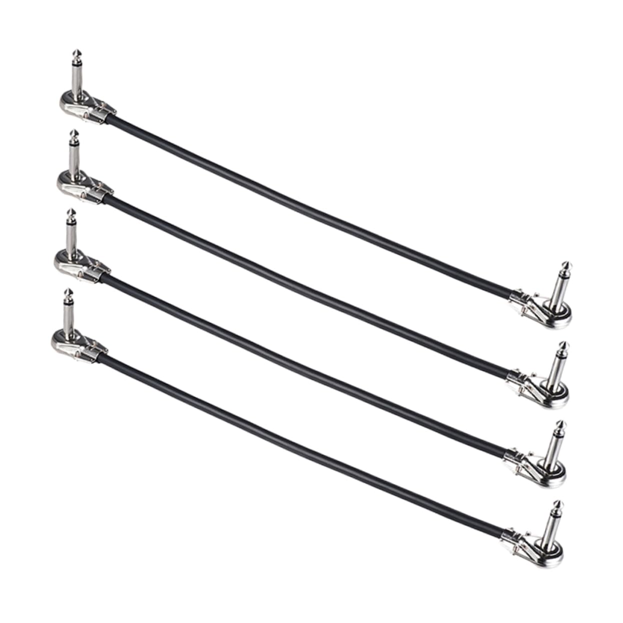 Totority Guitar Patch Cables 4pcs 6.35mm Pedalboard Cables Optimal Signal Transmission for Guitar Effects