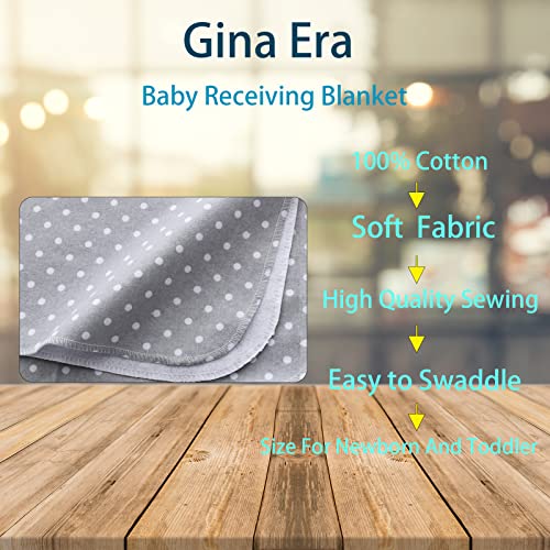 Image of Gina Era Flannel Receiving Blankets, Baby Swaddle Blankets 100% Cotton 4 Pcs One Size 30 X 30 Inch for Baby Boy or Baby Girl (Style10)