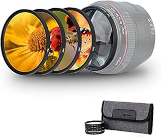 77mm Macro Close-Up Filter Set (+2 +4 +8 +10) Macro Filter with Pouch for Nikon D750 D780 with AF-S NIKKOR 24-120mm f/4G ED VR Lens or Canon 6D Mark II with EF 24-105mm f/3.5-5.6 is STM Lens