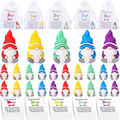 Set 30 Figuras de Enanos Miniatura Decorativas Multicolor