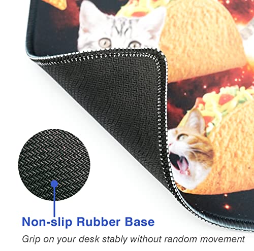 Farbiunu Small Mouse Pad For Kids,Funny Mouse Pads, Non-Slip Rubber Base Mousepad With Stitched Edge,Washable Mousepads With Lycra Cloth,8.66×7.08 In (Space Taco Cat) #TOP3