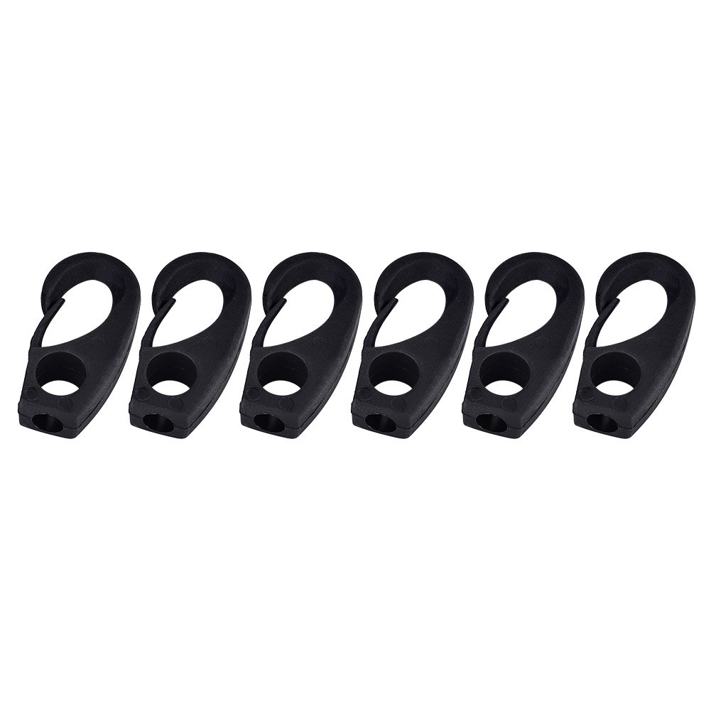 Dilwe 6 pz Kayak Ancoraggio,Multi Purpose Durevole Ad Alta Resistenza Clip Nylon Nero Gancio di Ancoraggio per Kayak Canoa Bungee