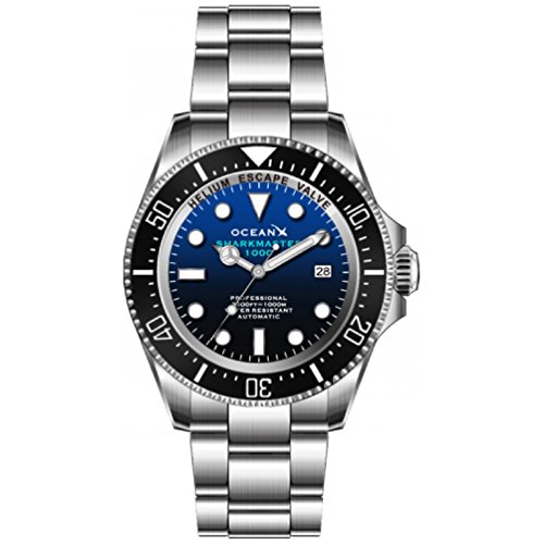 OCEAN X SHARKMASTER 1000M Blue & Black Diver Automatic Men's Watch SMS1012