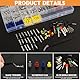813 Stück Kfz Steckverbinder Pins Kit Gecrimpter Anschlussstift 1,0/1,5/1,8/2,2/2,5/2,8/3,5mm Kabelverbinder Männliche und Weibliche Drahtdichtungen Entfernen Werkzeugsatz für Motorräder,Auto,Boote