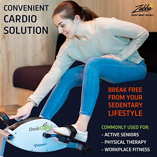 DeskCycle 2 Under Desk Bike Pedal Exerciser with Adjustable Leg - Mini Exercise Bike Desk Cycle for Home Workout