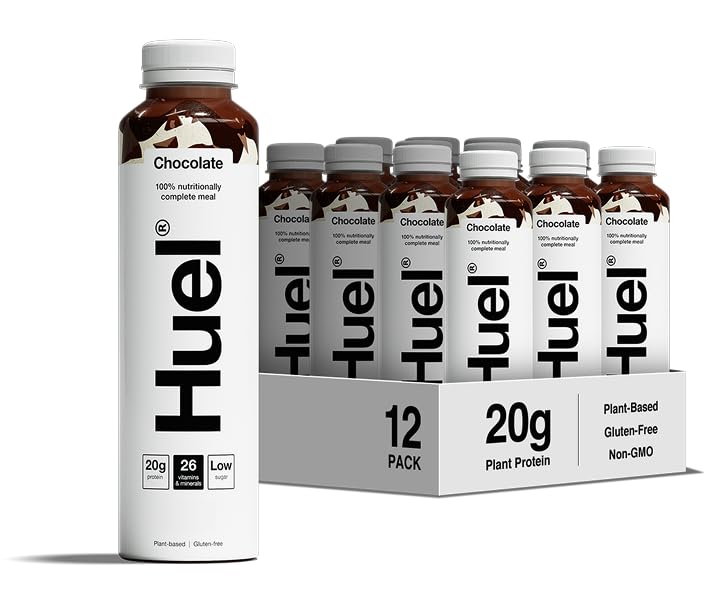 Huel Ready-to-Drink Meal, Chocolate Protein Drink, 12 x 500ml Bottles, Protein Shakes, Pre-Portioned Meal, 20g of Protein per Bottle, Rich in Essential Vitamins, Minerals, Meal Replacement Shake