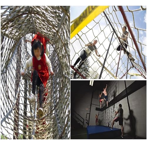 Red de seguridad de cuerda de cáñamo para niños, red de escalada y protección para escaleras, balcón, valla, jardín y parque infantil, solución de seguridad infantil para diversión segura al aire