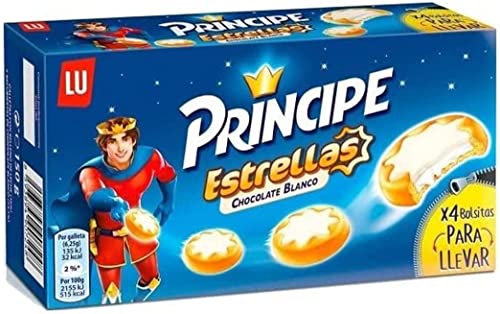 Miniatura 3 de Príncipe Estrellas Galletas Cubiertas De Chocolate Blanco Y Rellenas De Crema De Leche En Forma De Estrella, Pack De 16 X 150g
