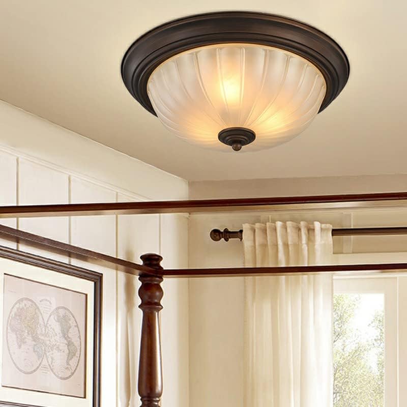 Miniatura 3 de CraftThink Lámpara de techo semiempotrada, lámpara de techo con forma de cúpula de vidrio estilo vintage, lámpara de techo empotrada para vestíbulo,