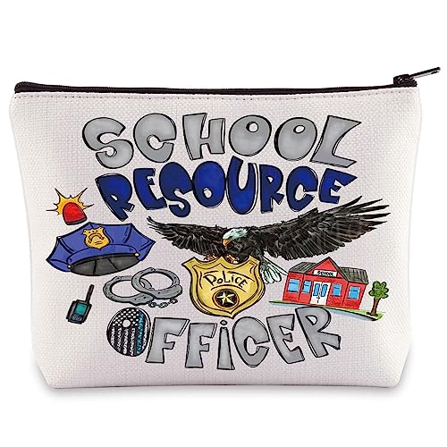 WZMPA School Resource Officer Cosmetic Bag School Police Officer Appreciation Gift Security Officer Makeup Zipper Pouch Bag Police Staff Merchandise (School Resource)