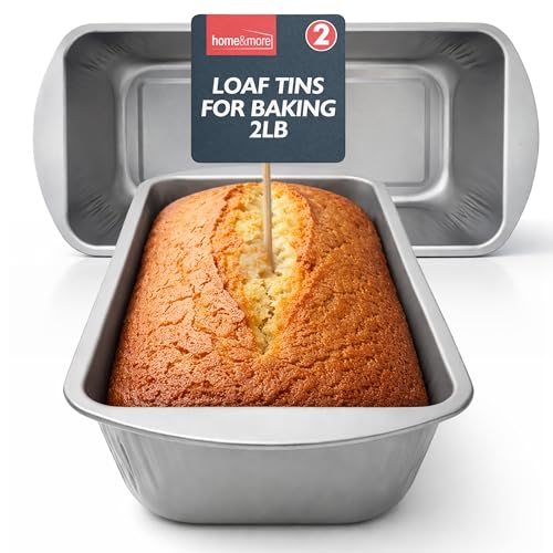 SOL 2lb Loaf Tin Set of 2 Non Stick Bread Loaf Tins for Baking 21 x 11 x 6.4cm Durable Oven Safe...