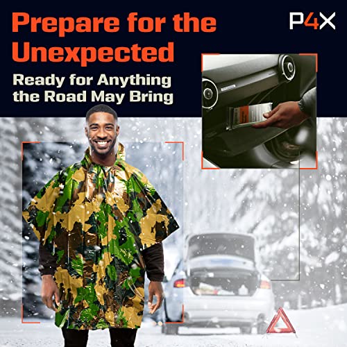 PREPARED4X Poncho de chuva de emergência com forro de cobertor Mylar - Cobertores de sobrevivência p