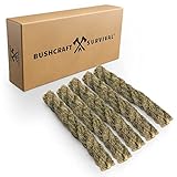 Buschcraft Survival Jumbo Jute Rope - Waterproof Tinder Rope 5 Pack - Camping and Backpacking Fire Starter