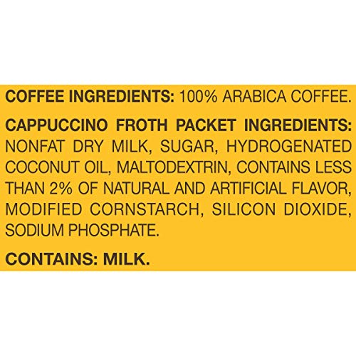 Gevalia Cappuccino Espresso K-Cup Coffee Pods (9 Pods and Froth Packets)