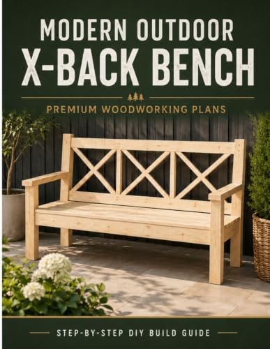 Modern Outdoor X-Back Bench: Premium Woodworking Plans with Cut List, Dimensions & Step-by-Step DIY Instructions image 2