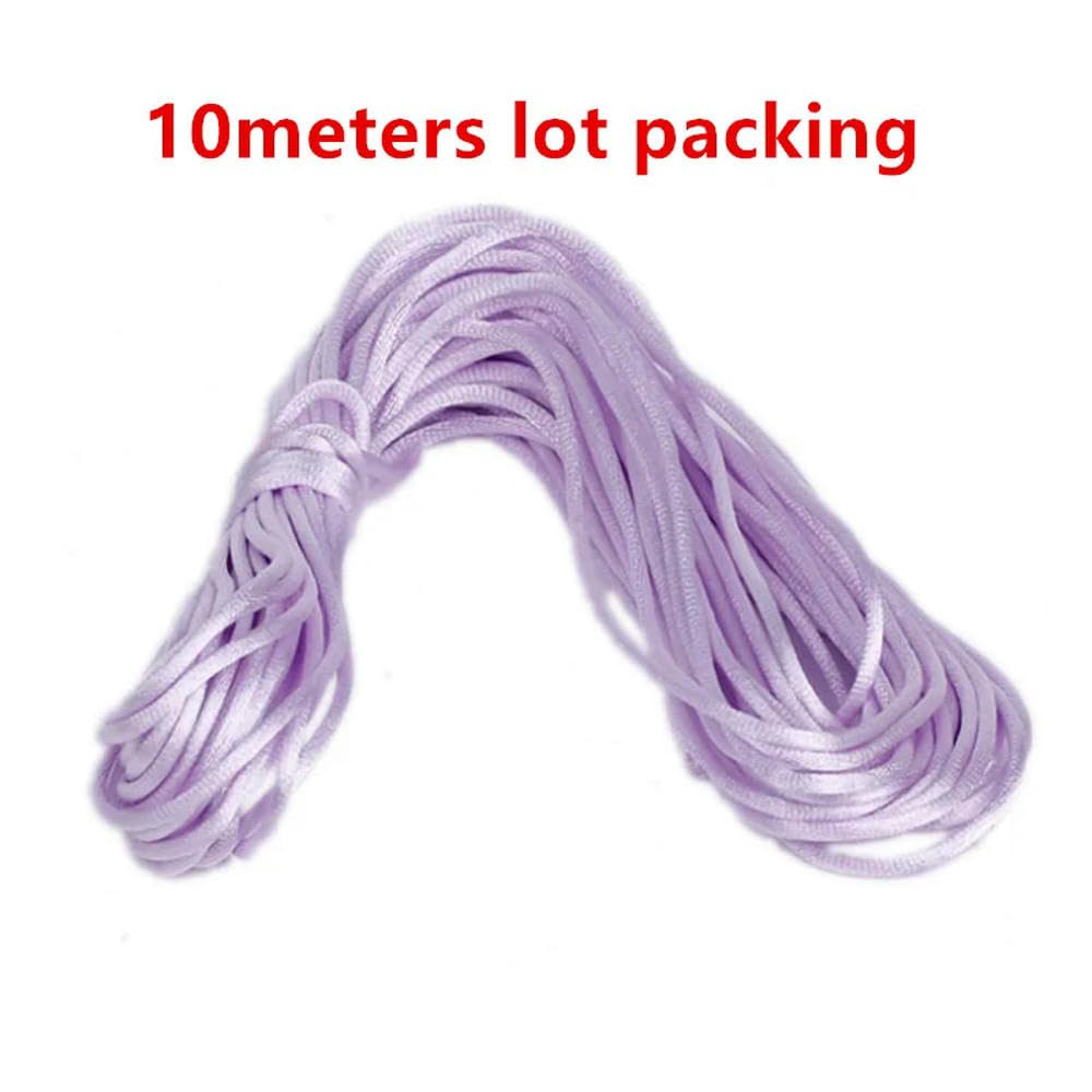 10-225 Metros 2 mm Cordón de macramé Trenzado de Seda, Hilo de macramé, Nudo Chino, satén, para Hacer Pulseras, Accesorios y Abalorios