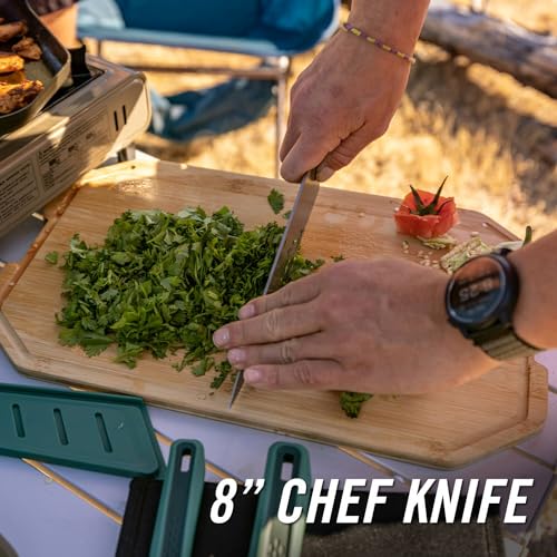 Gerber Gear ComplEAT Knife Set - Camp Cutting Set with Paring Knife with Sheaths, Serrated Utility & Chef's - Dishwasher-Safe - Image 5