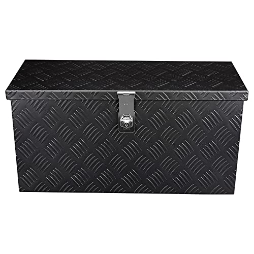 Spec-D Tuning 24"X10"X12" Heavy Duty Black Aluminum Tool Box Truck Storage+Handles+Lock+Keys #TOP4