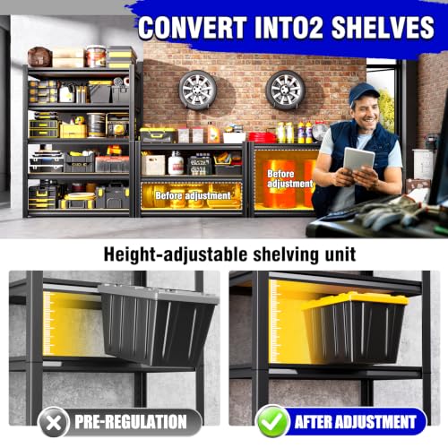 Image of 3-Pack 3 Tier Storage Shelves,Garage Shelving,Adjustable Heavy Duty Metal Shelving Units and Storage Large Rack,Utility Shelf for Shop Warehouse Industrial Pantry Organizers 33 inchx35 inchx16 inch