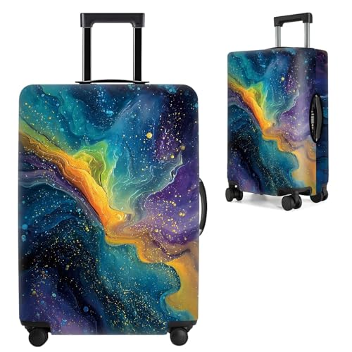 Galaxy Nebula Luggage Cover for 28-30 Inch Suitcases – Colorful Abstract Travel Suitcase Protector – Stretchable Washable Anti-Scratch Cover for Luggage,L