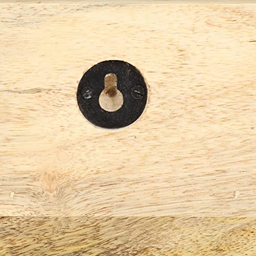 Porte manteau mural 60 cm en bois de manguier brut pour une entrée élégante - 6