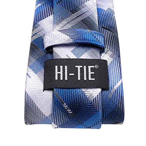 Image of Hi-Tie Men's Silk Ties Formal Woven Classic Necktie Pocket Square Cufflinks Lapel Pin Set Wedding Business