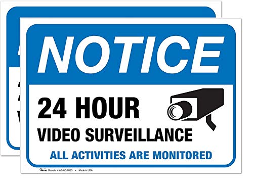Armo Safety Video Surveillance Vinyl Sign, (2 Pack) - 7