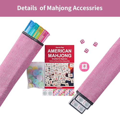 GUSTARIA Quality American Mahjong Set for Enthusiasts, Complete Game with Carry Bag & Blue Anti-Slip Table Mat
| GUSTARIA 166 Quality Acrylic Mahjong Tiles, Set for Beginners & Experienced Players with Blue Rubber Table Mat
| GUSTARIA American Mahjo