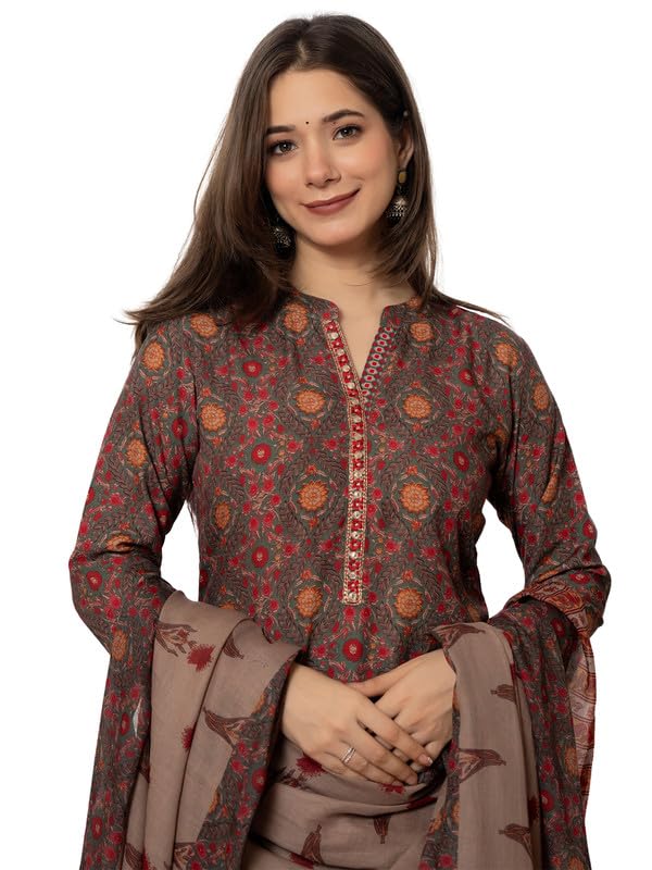 Vaamsi Women's Rayon Blend Floral Straight Printed Kurta Pant With Dupatta | kurta sets for woman - Review, Price and Buying Guide