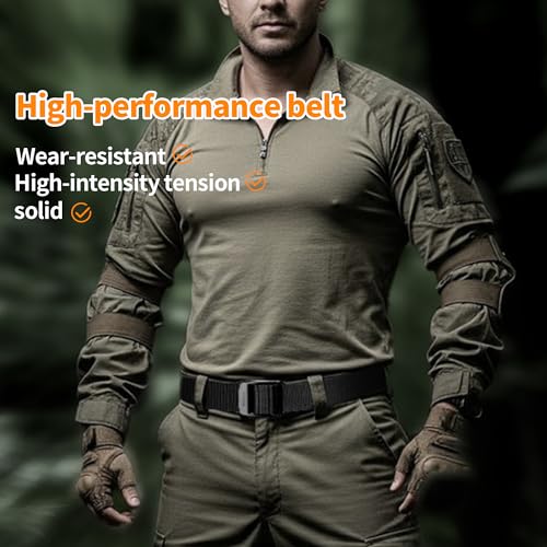 Belt for Men, Men Nylon Web Gift Belt 1.5"-Hiking Rigger Military Work-Quick Release, Automatic Slide Buckle4