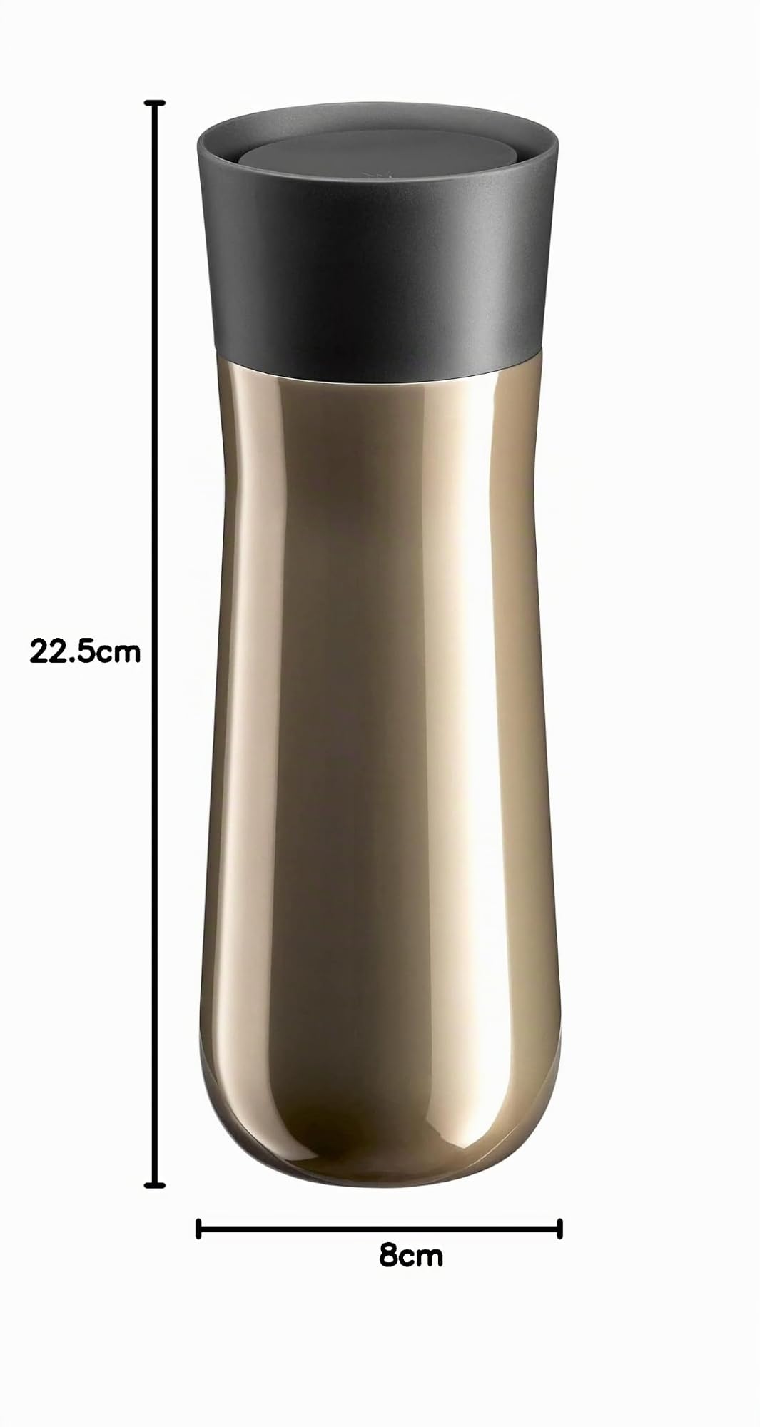 WMF Impulse Gobelet isotherme 350 ml avec fermeture automatique, ouverture à 360 °, garde les boissons chaudes pendant 8h / 12h froides, marron