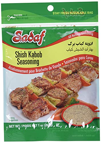 Sadaf Shish Kabob Seasoning - Kebab Seasoning for Cooking and Food Flavoring - Middle Eastern Spices and Seasonings - Persian Kabob Spice - Kosher - 1 Oz Resealable Bag