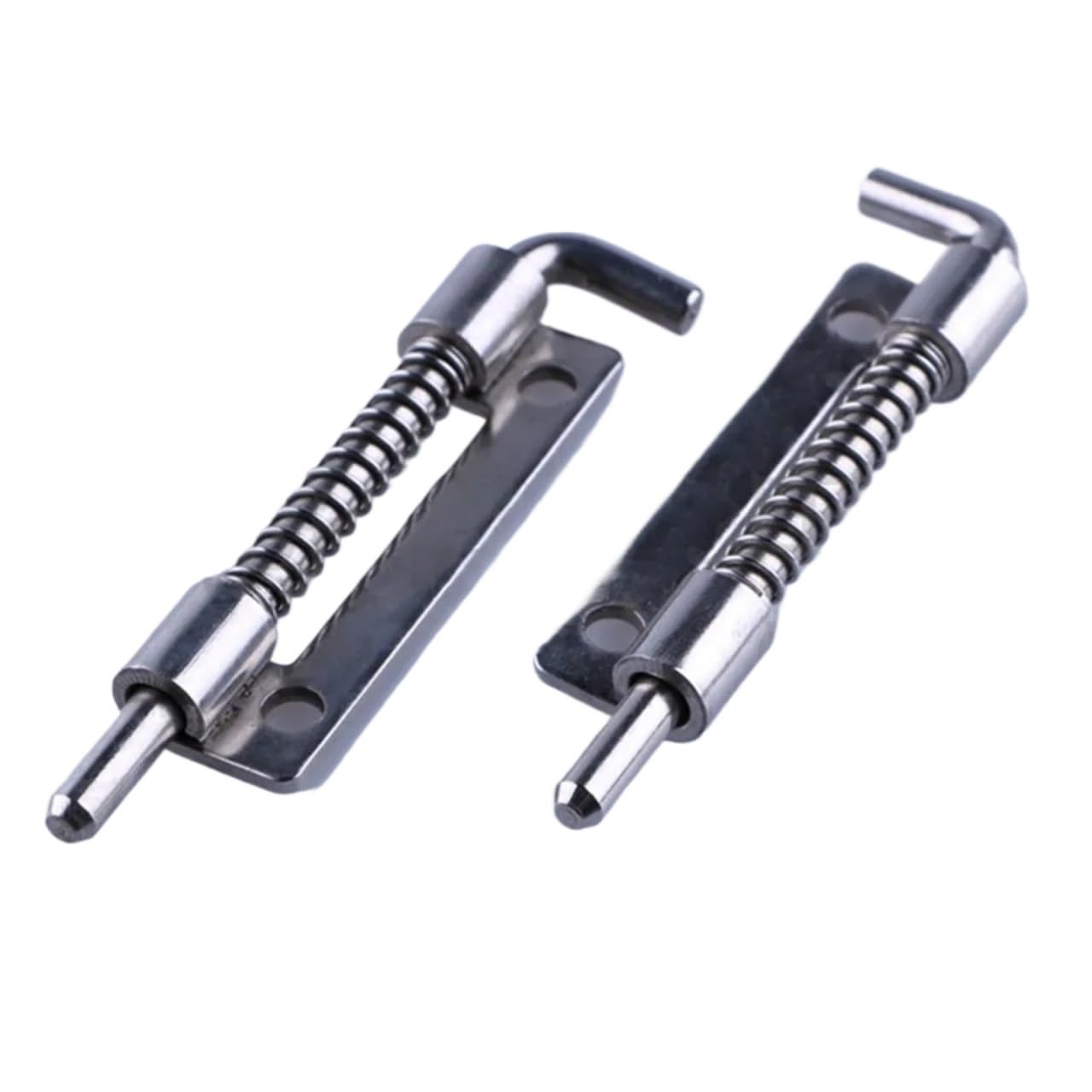Spring Latch 10Pcs Stainless Steel Spring Loaded Door Lock Bolts Anti-Theft Catch Lock Door Latch Padlock Clasp Cabinet Latches(Right-2inch)