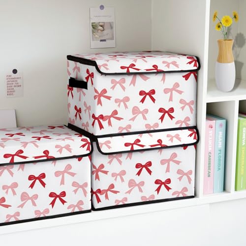 Image of Stackable Storage Bins with Lids,Closet Organizers Fabric Box for Home and Office,Blanket Clothes Organizers,Under Bed Storage Containers 3 Pack
