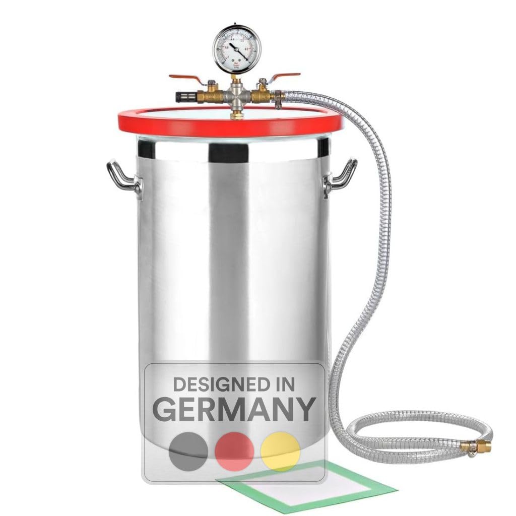 Melko Vakuum-Kammer 27,7L aus Edelstahl 28CM Entgasungskammer Harzfalle Vacuum Chamber