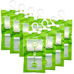 Hapy Shop 8 Pack Wardrobe Hanging Hygroscopic Anti-Mold Deodorizing Moistureproof Desiccant Hanging Bag for Kitchen Bathroom,Dehumidification Process Could be Witness
