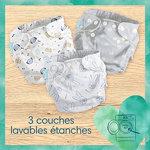 Pampers - Harmony Hybrid Starter Pack, 3 waschbare Windeln + 25 Einweg-Oberschichten - 1 Packung
