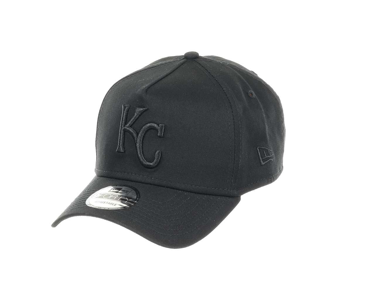 New Era Kansas City Royals MLB Black on Black 9Forty A-Frame Snapback Cap