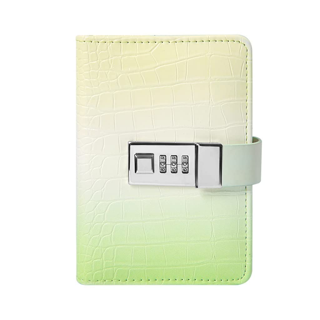 Libreta pequeña con candado A7 Mini Diario Bloc de Notas con contraseña (un Color, un tamaño)