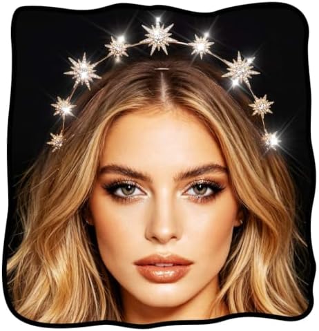 CAKURE Star Headband Gold Celestial Headpiece Hair Accessories for Women