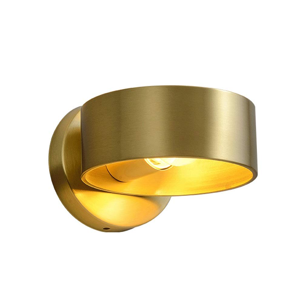 YNIYUJKL Wall Lamp, Geometric Wall Lamp Up Down Wall Sconce Copper Wall Light, Bedroom Headboard Lamps For Bed Living Room Corridor Stairs, Indoor Wall Wash Lights, E27 Spot
