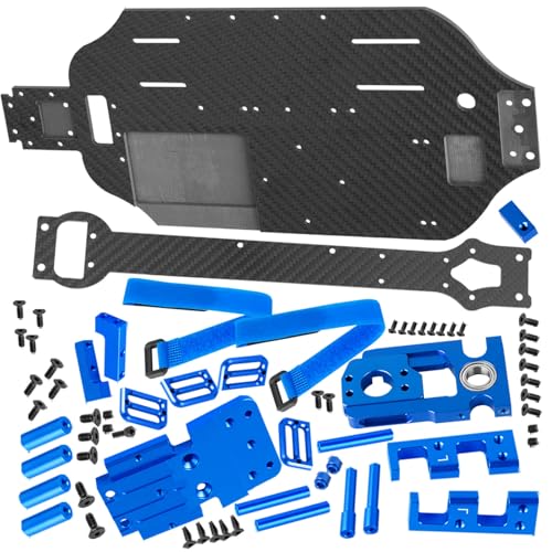 Image of RC Upgrades Part Chassis Protect Armor Skid Plate Guard for 1 /10 F0rd F15O Rapt0r R(101076-4),Carbon Fibre hassis Protect Armor Hops Up,Navy Blue