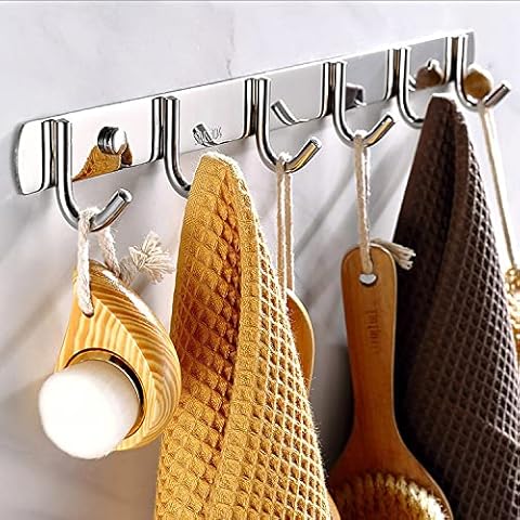 Perchero de pared con 6 ganchos de acero inoxidable Cover