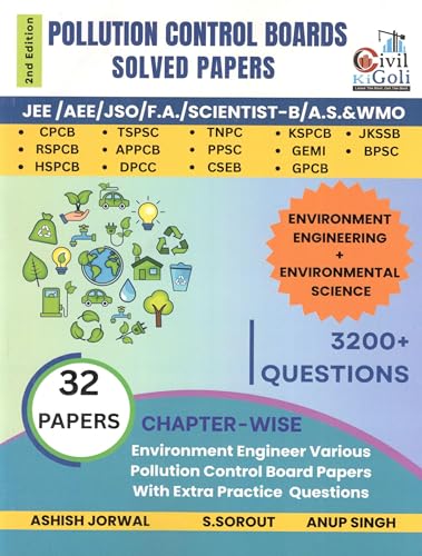 Image of Pollution Control Boards Solved Papers - Environmental Engineering + Environmental Science - 3200+ Questions - 32 Papers Chapterwise - Civil ki Goli Publication - New 2nd Edition